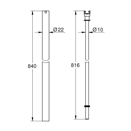 GROHE 48515000 - Dušas sistēmas stienis, spīdīgs hroms