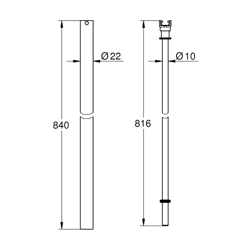 GROHE 48515000 - Dušas sistēmas stienis, spīdīgs hroms