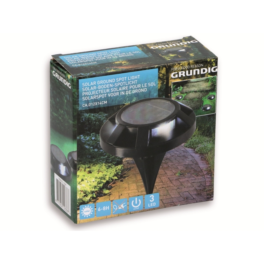 Grundig 12338 - LED Saules enerģijas lampa 3xLED/1xAAA 600 mAh