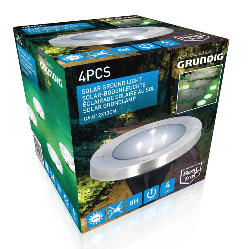 Grundig - KOMPLEKTS 4x LED Saules enerģijas lampa LED/1W/1,2V 600 mAh IP65