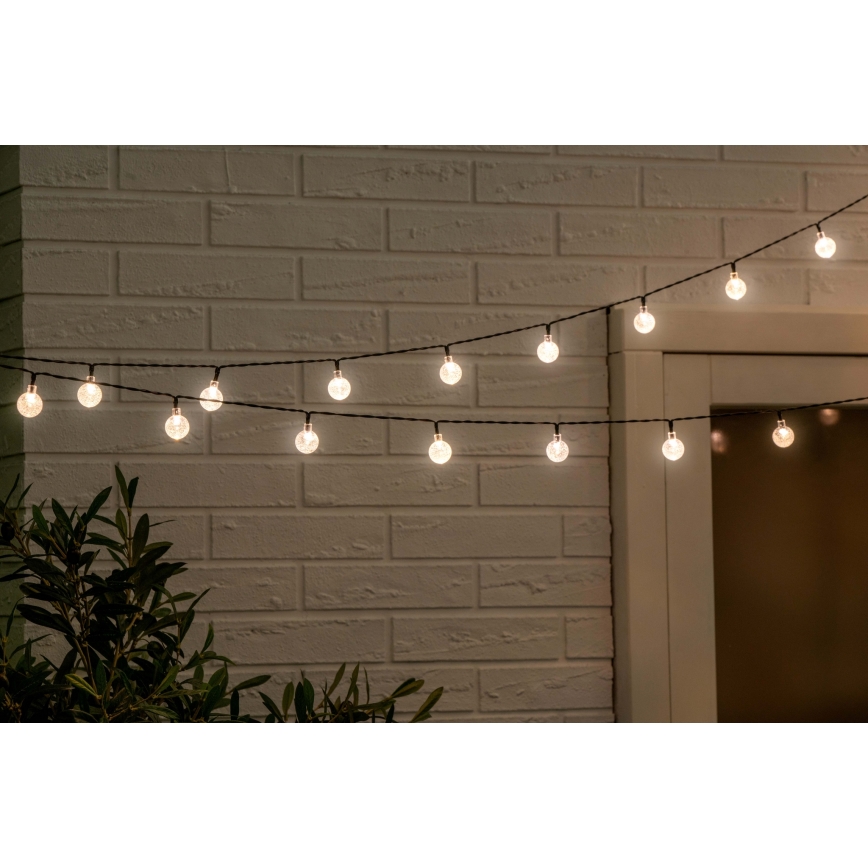Grundig - LED Aptumšojama saules enerģijas virtene 50xLED/8 funkcijas 9,35m IP44 silti balta + tālvadības pults