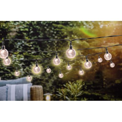 Grundig - LED Aptumšojama saules enerģijas virtene 50xLED/8 funkcijas 9,35m IP44 silti balta + tālvadības pults