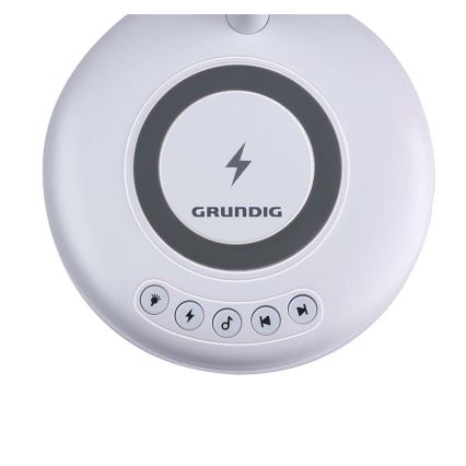 Grundig - LED galda lampa 3 vienā ar bezvadu uzlādi un skaļruni LED/15W/5V
