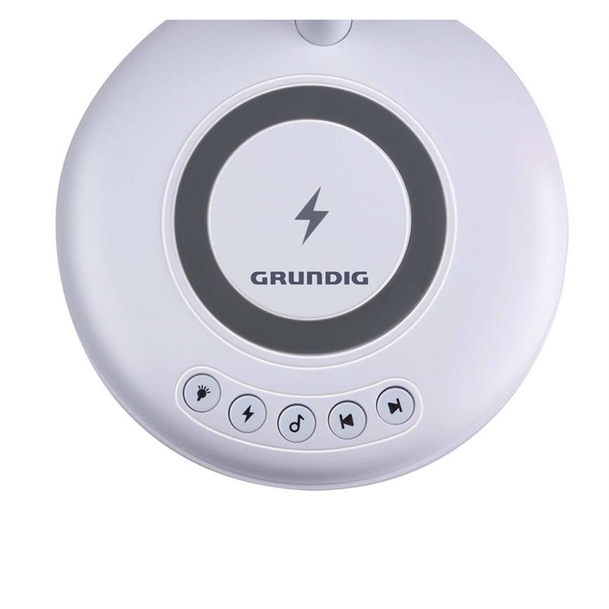 Grundig - LED galda lampa 3 vienā ar bezvadu uzlādi un skaļruni LED/15W/5V