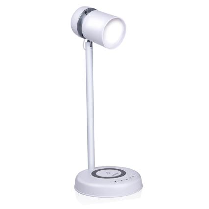 Grundig - LED galda lampa 3 vienā ar bezvadu uzlādi un skaļruni LED/15W/5V