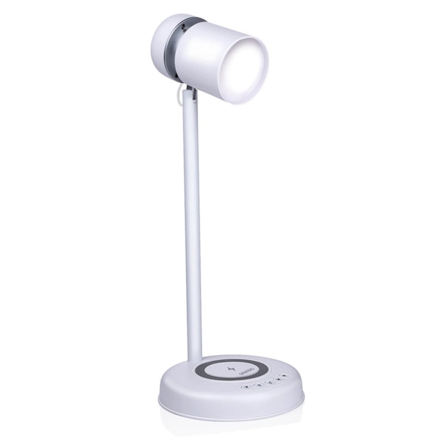 Grundig - LED galda lampa 3 vienā ar bezvadu uzlādi un skaļruni LED/15W/5V