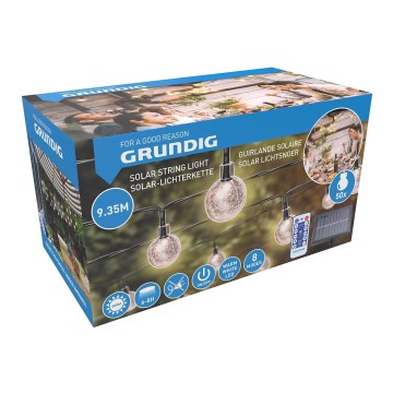 Grundig - LED regulējams saules ķēdes gaismeklis 50xLED/8 funkcijas 9,35m silti balts 1200 mAh + tālvadība