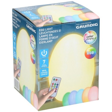 Grundig - LED RGB Dekoratīva ola ar baterijām darbināma tālvadības pults 3xAAA