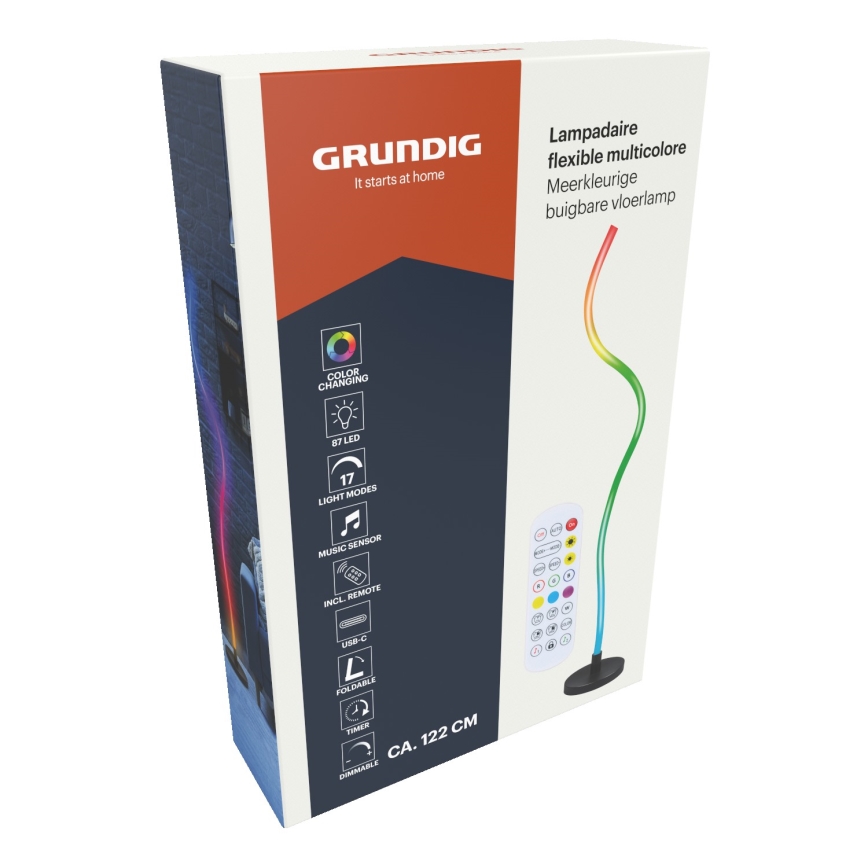 Grundig - LED RGB dimējama stāvlampa LED/5W/5V + tālvadības pulti