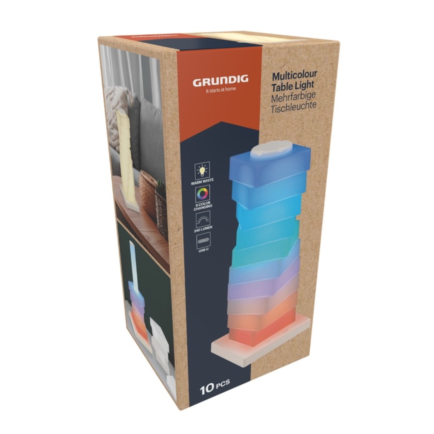 Grundig - LED RGB skārienvadības galda lampa LED/4W/5V