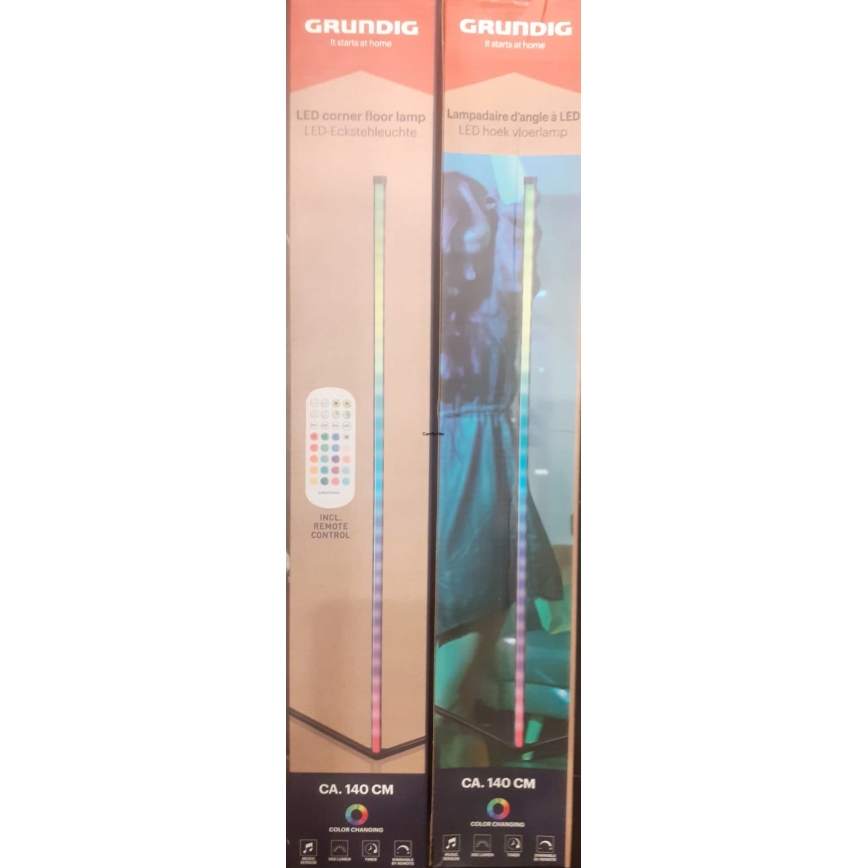 Grundig - LED RGBW aptumšojama grīdas lampa LED/6W/230V + tālvadības pults