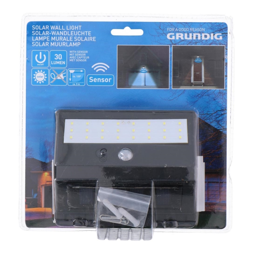 Grundig - LED Saules enerģijas lampa ar sensoru 1xLED/0,25W/1xAA 300 mAh