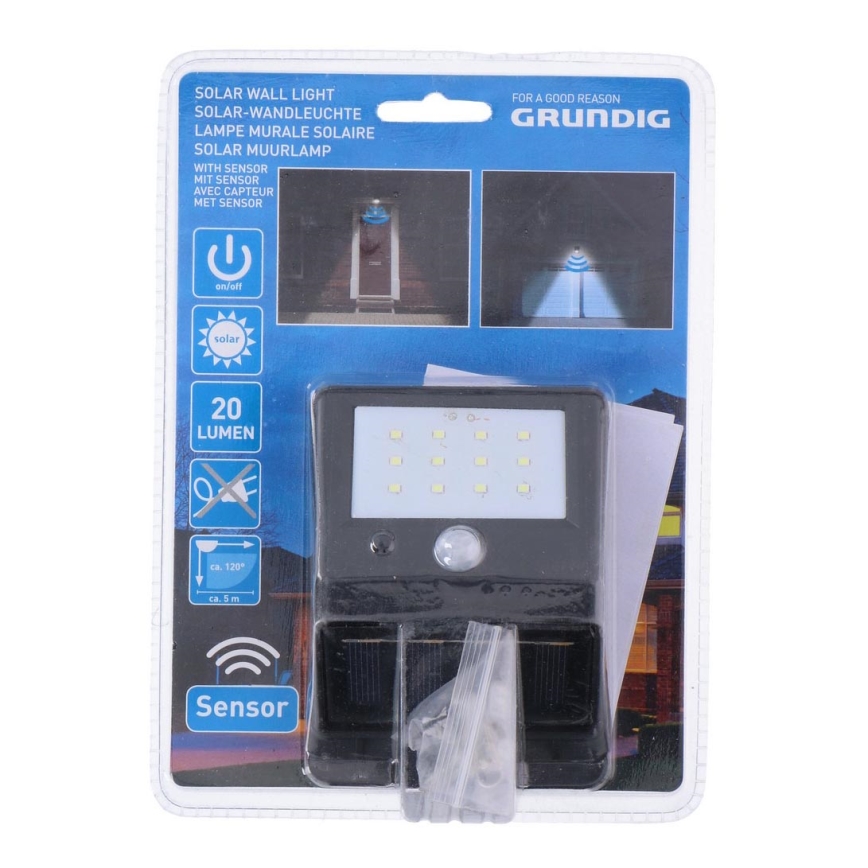 Grundig - LED Saules enerģijas lampa ar sensoru 1xLED/0,25W/1xAA 600 mAh