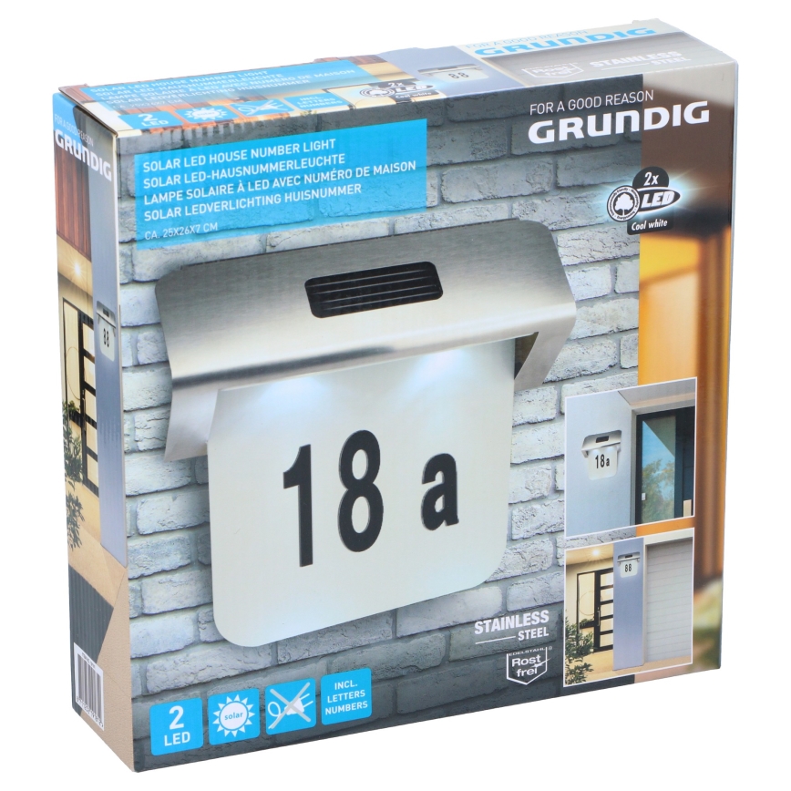Grundig - LED Saules enerģijas mājas numurs 1,2V 600 mAh