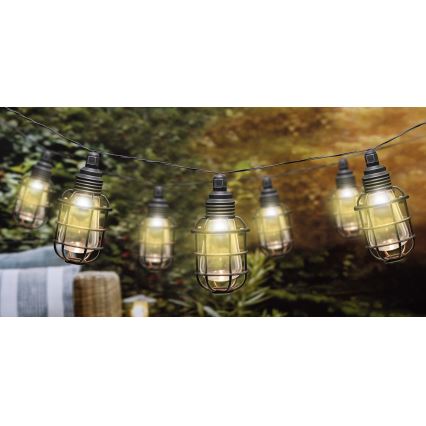 Grundig - LED Saules enerģijas virtene 10xLED 3,8m IP44 silti balta