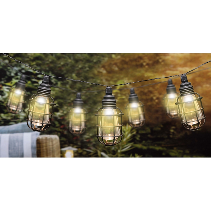 Grundig - LED Saules enerģijas virtene 10xLED 3,8m IP44 silti balta