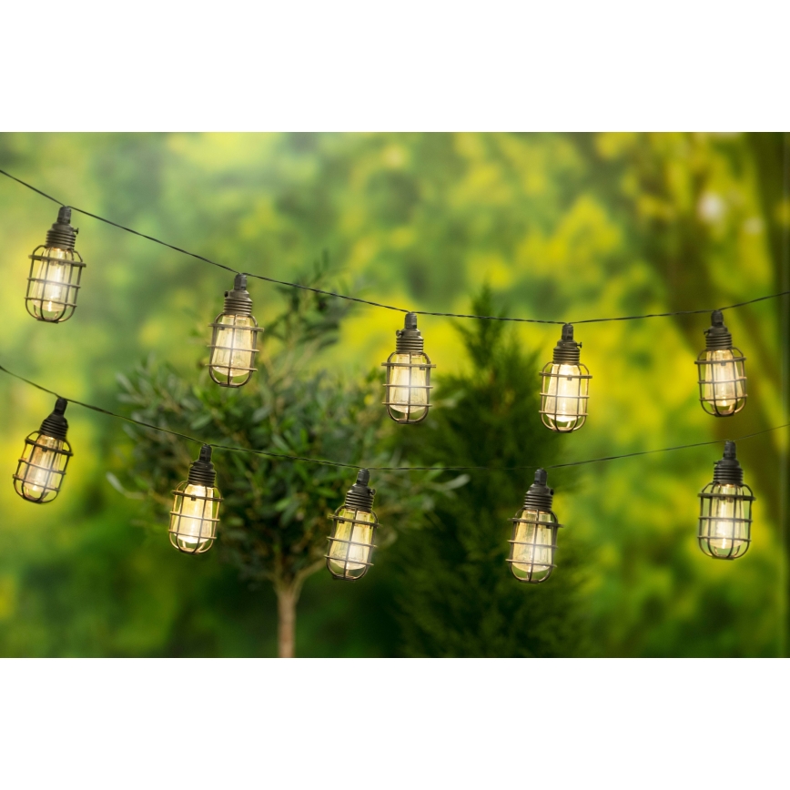 Grundig - LED Saules enerģijas virtene 10xLED 3,8m IP44 silti balta
