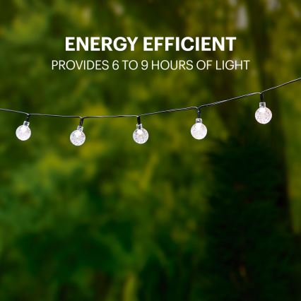 Grundig - LED Saules enerģijas virtene 50xLED/8 funkcijas 6,9m silti balta