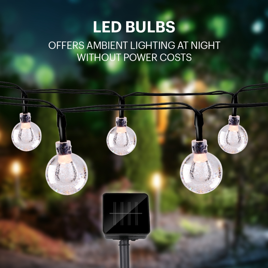 Grundig - LED Saules enerģijas virtene 50xLED/8 funkcijas 6,9m silti balta