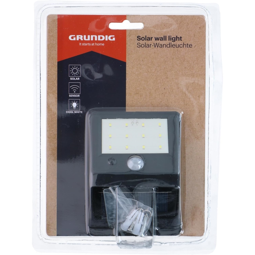 Grundig - LED saules sienas gaismeklis ar kustības sensoru LED/1,2V 600 mAh IP44