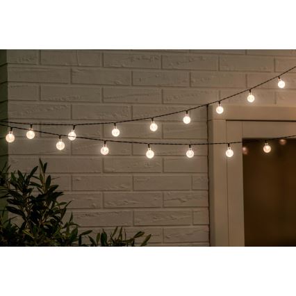Grundig - LED saules virtene ar regulējamu spilgtumu 50 LED/8 režīmi 9,35 m siltā balta 1200 mAh IP44 + tālvadība