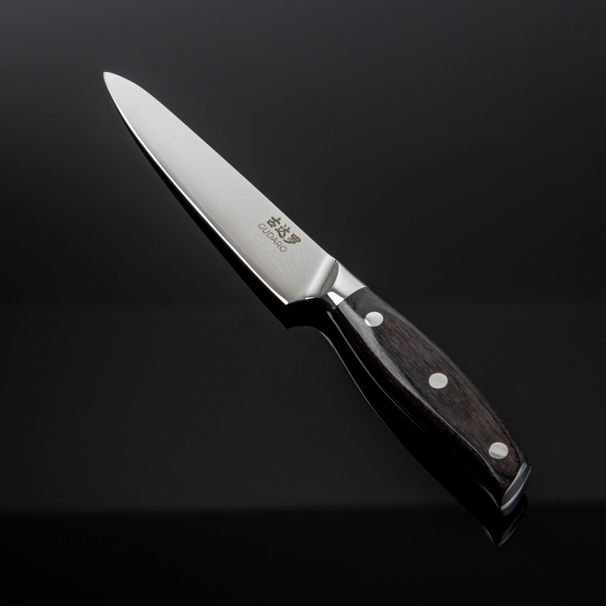 Gudaro - Damaskas tērauda universāls virtuves nazis SHIRO 5, ar 67 slāņu asmeni, garums 12,5 cm