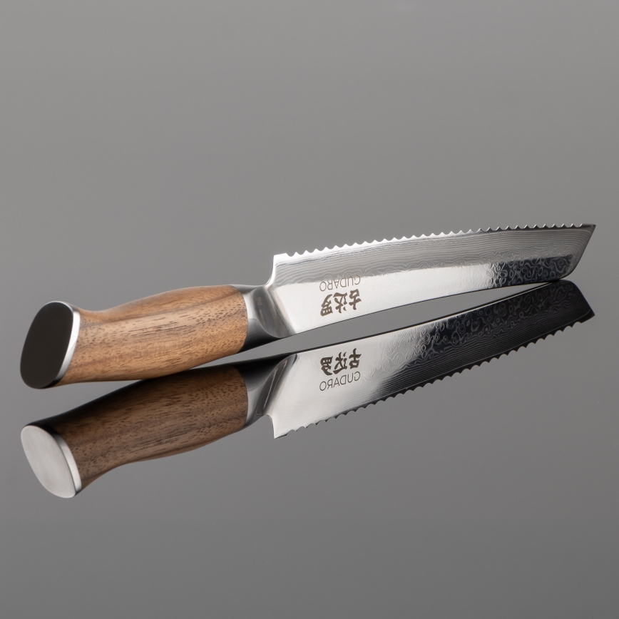 Gudaro - Damaskas maizes nazis TAKUMI 8, 67 slāņu tērauda, 20 cm asmens, valrieksta rokturis