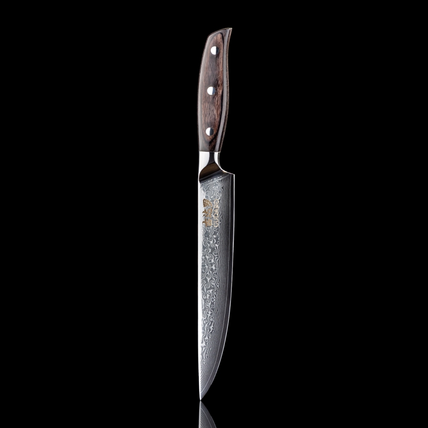 Gudaro - Damaskas porciju nazis SHIRO 8, 67 slāņu damaskas tērauds, garums 20 cm
