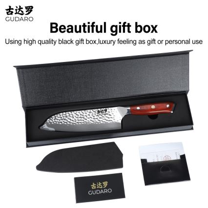 Gudaro - Damaškas Santoku virtuves nazis MIYABI 7, no 67 slāņu tērauda, asmens garums 17,5 cm