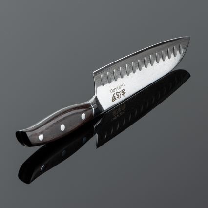 Gudaro - Damaskas Santoku virtuves nazis SHIRO 7, 67 slāņu tērauda asmens, garums 17,5 cm