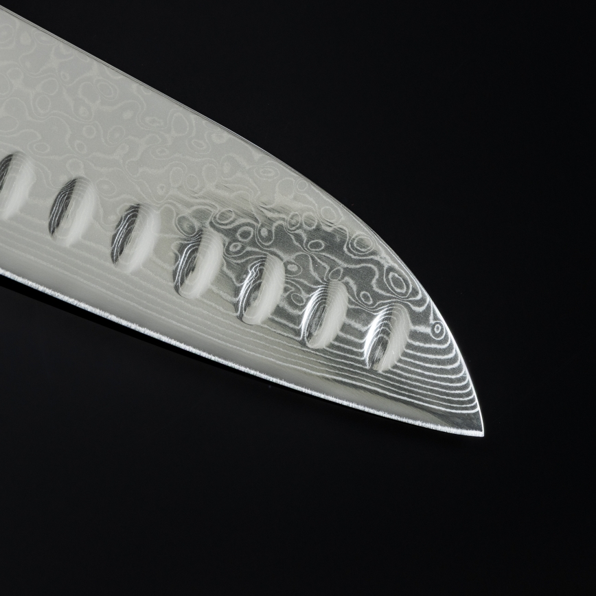 Gudaro - Damaskas Santoku virtuves nazis SHIRO 7, 67 slāņu tērauda asmens, garums 17,5 cm