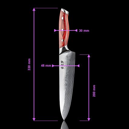 Gudaro - Damaskas šefpavāra nazis KENSHO 8, 67 slāņu tērauds, asmens garums 20 cm