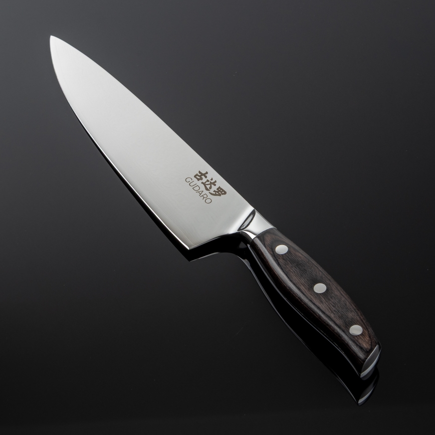 Gudaro - Damaskas tērauda šefpavāra nazis SHIRO 8, 67 slāņu, garums 20 cm