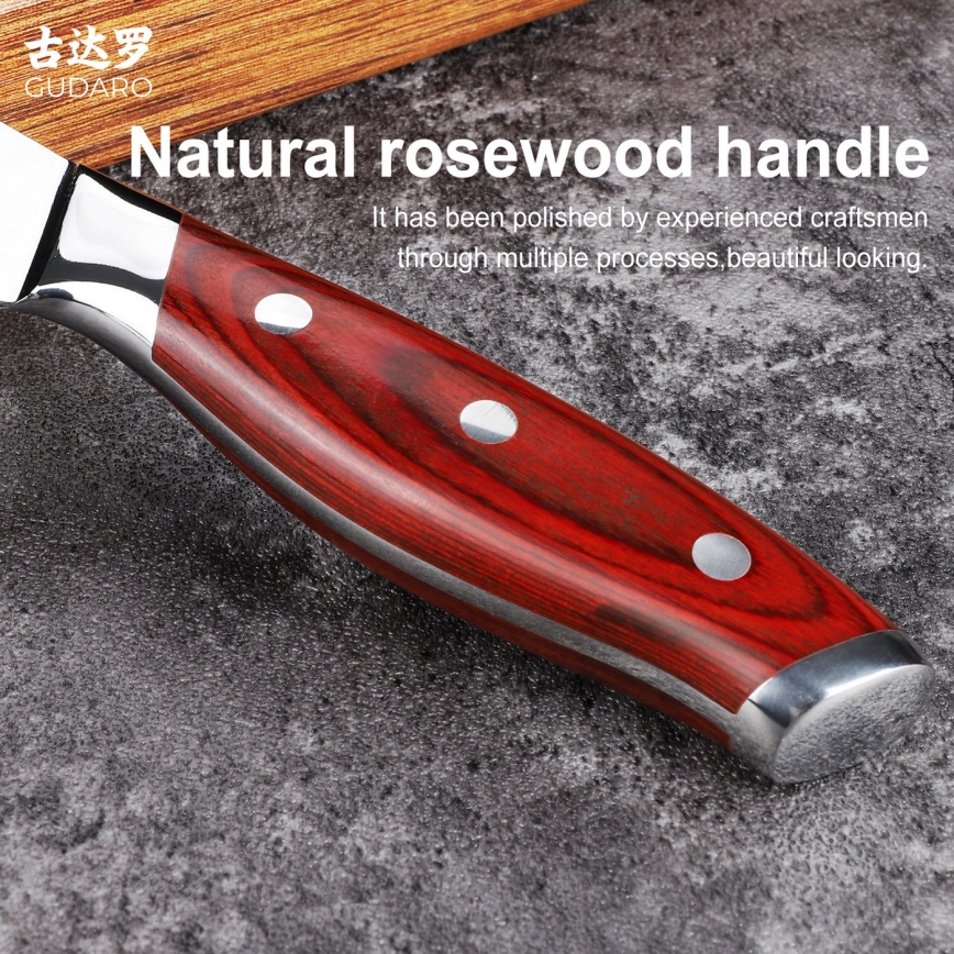 Gudaro - universāls virtuves nazis KENSHO 5, 67 slāņu Damaskas tērauds, asmens garums 12,5 cm