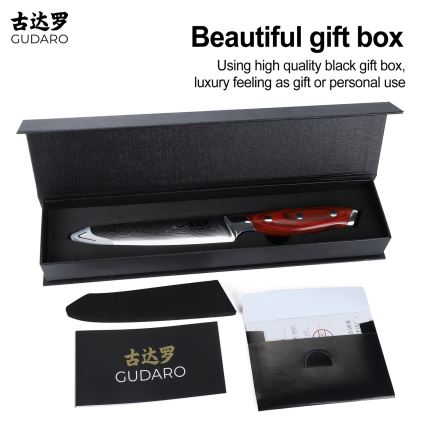 Gudaro - universāls virtuves nazis KENSHO 5, 67 slāņu Damaskas tērauds, asmens garums 12,5 cm