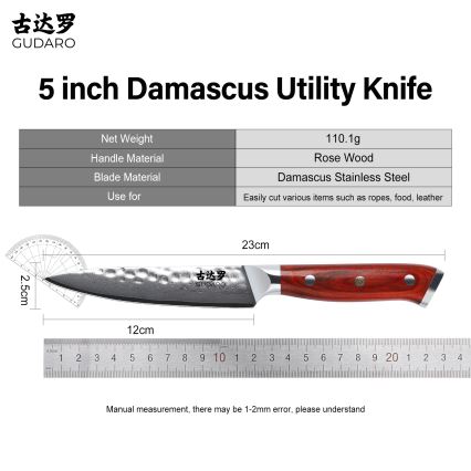 Gudaro - Damaskas universālais virtuves nazis MIYABI 5, 67 slāņu tērauds, garums 12,5 cm