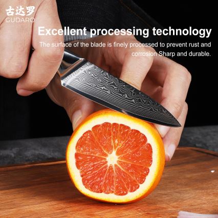 Gudaro - Damaskas virtuves nazis KENSHO 3,5, 67 slāņu tērauds, garums 9,5 cm