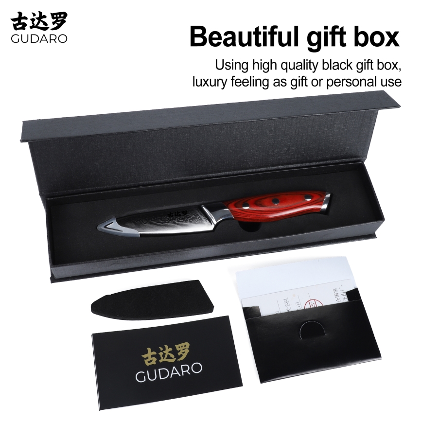 Gudaro - Damaskas virtuves nazis KENSHO 3,5, 67 slāņu tērauds, garums 9,5 cm