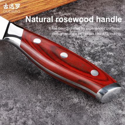 Gudaro - KENSHO 6 atkaulēšanas nazis no 67 slāņu damaskas tērauda, asmens garums 15 cm