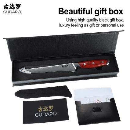 Gudaro - KENSHO 6 atkaulēšanas nazis no 67 slāņu damaskas tērauda, asmens garums 15 cm