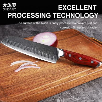 Gudaro - KENSHO 7 gab. virtuves nažu komplekts ar statīvu no akācijas koka