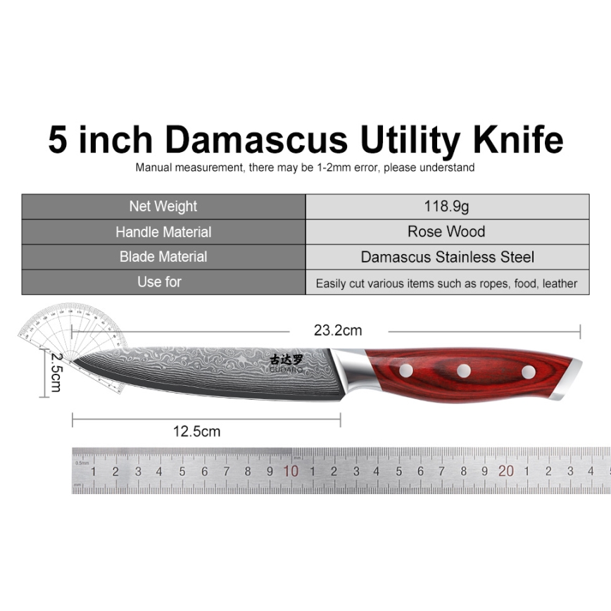 Gudaro - KENSHO 7 gab. virtuves nažu komplekts ar statīvu no akācijas koka