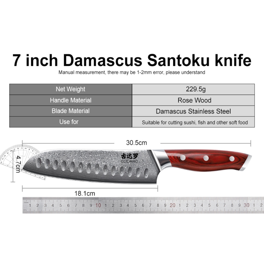 Gudaro - KENSHO 7 gab. virtuves nažu komplekts ar statīvu no akācijas koka