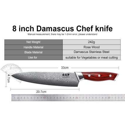 Gudaro - KENSHO 7 gab. virtuves nažu komplekts ar statīvu no akācijas koka