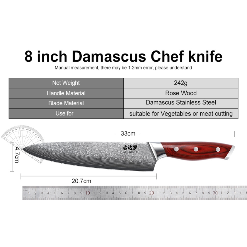 Gudaro - KENSHO 7 gab. virtuves nažu komplekts ar statīvu no akācijas koka