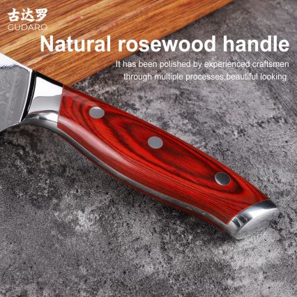 Gudaro - KENSHO damaskas virtuves cirvis 6,5, 67 tērauda slāņu, asmeņa garums 16,2 cm