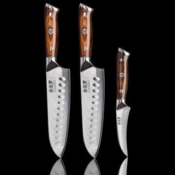 Gudaro - Komplekts 2x damaskas Santoku virtuves naži FENG 7,5