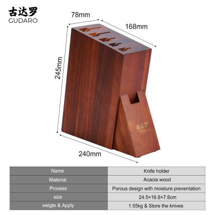 Gudaro - Nažu turētājs 25x25x10 cm AKIRA akācija