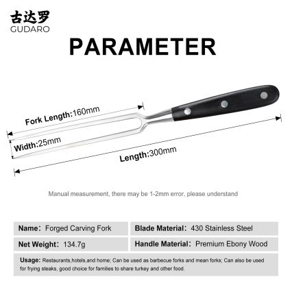Gudaro - Virtuves dakša MIYABI melna/pakka