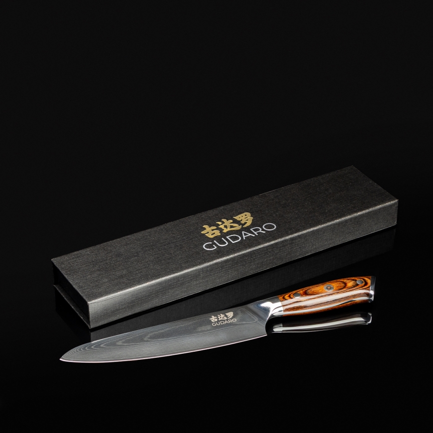 Gudaro - Virtuves šefa nazis CHEF 20 cm damaskas tērauds